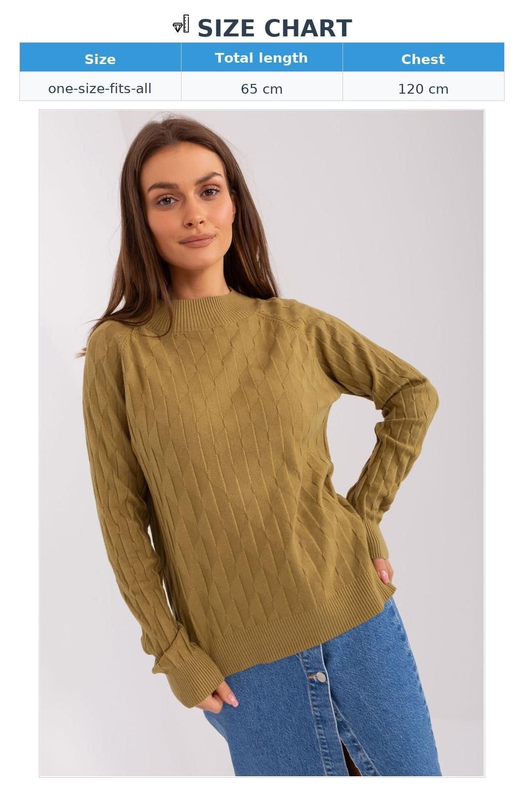 Love Lace Love Lace Women's Variegated Texture Long Sleeve Polyester Sweater in Green - 4
