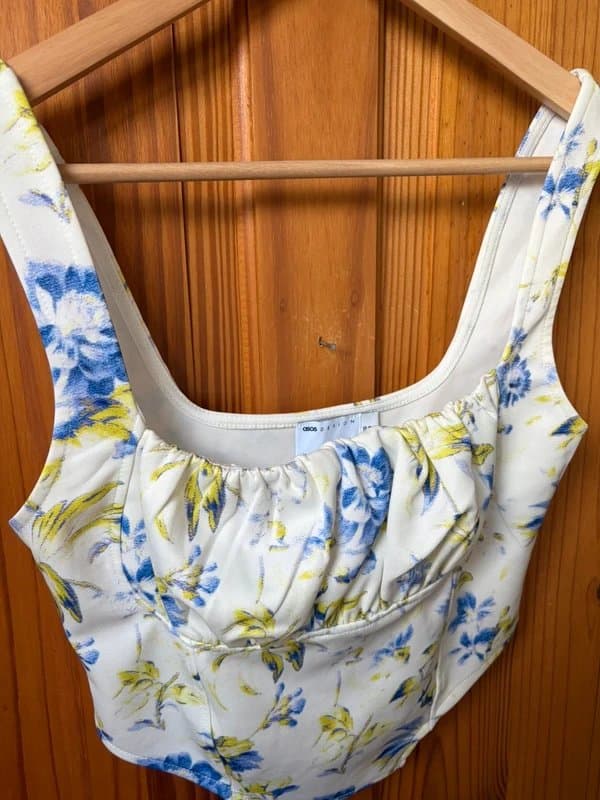 ASOS Design Floral corset with ruched bust