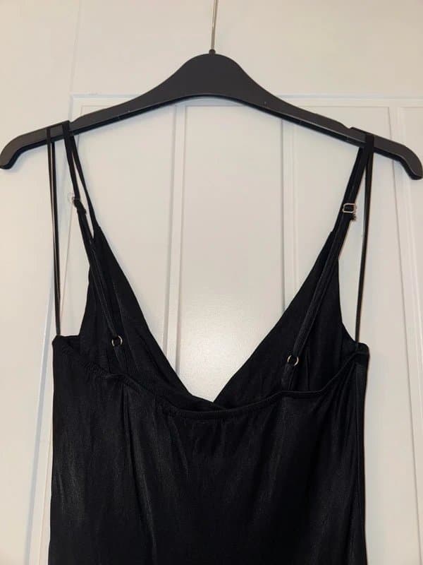 Bershka Bershka black satin cowl neck maxi dress