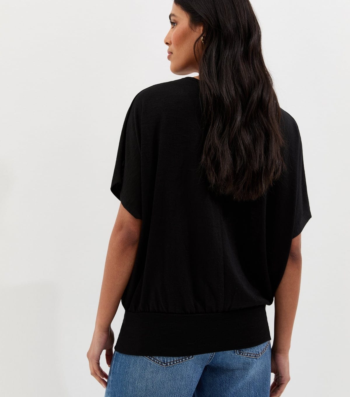 New Look Women's Black Soft Touch Slub Batwing T-Shirt New Look - 4