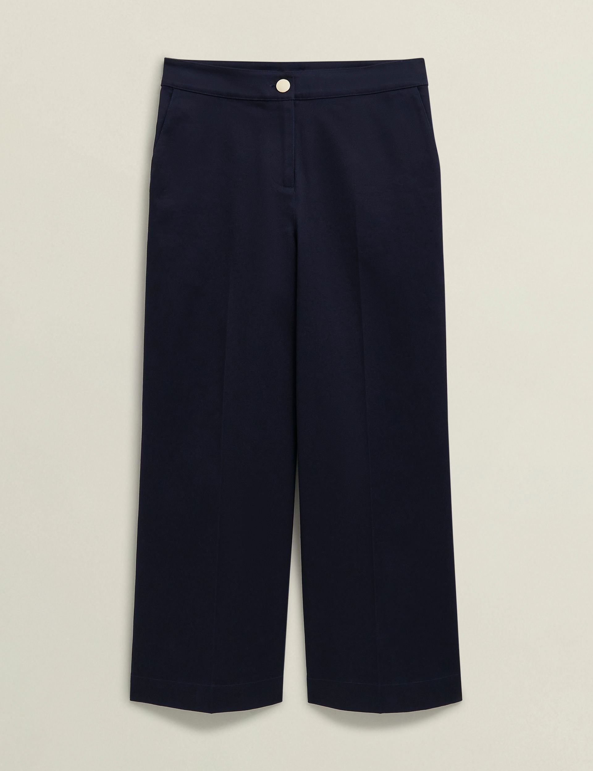 Hobbs London Hobbs London Women's Norfolk Cropped Wide Leg Trouser in Dark Navy - 2