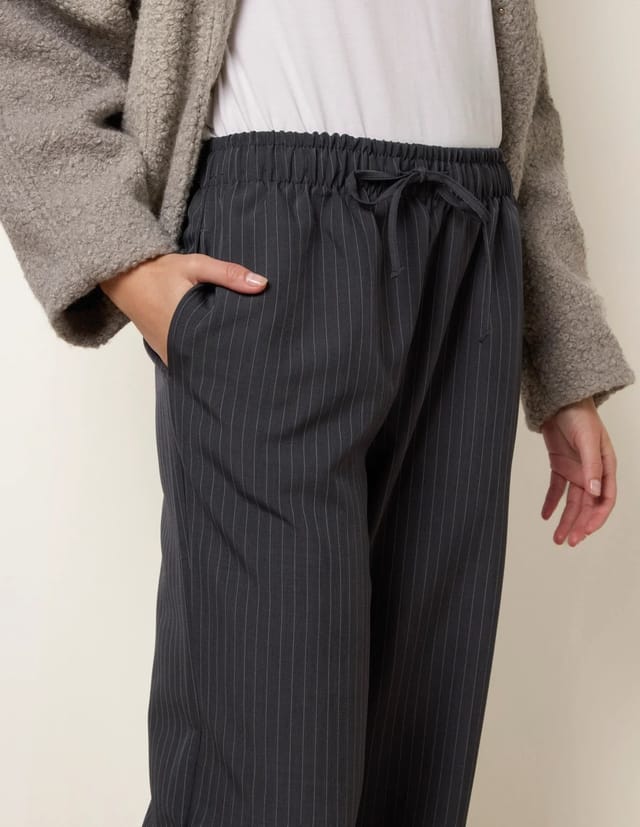 Blue Vanilla Elasticated Waist Pinstripe Trousers - 2