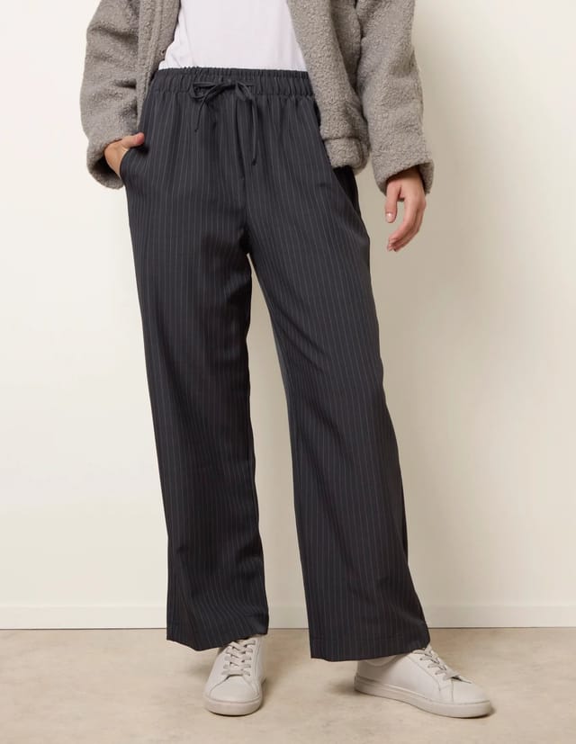 Blue Vanilla Elasticated Waist Pinstripe Trousers - 3