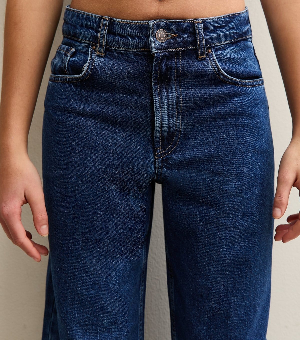 New Look Girls' Dark Blue Low Rise Super Wide Leg Jeans New Look - 4