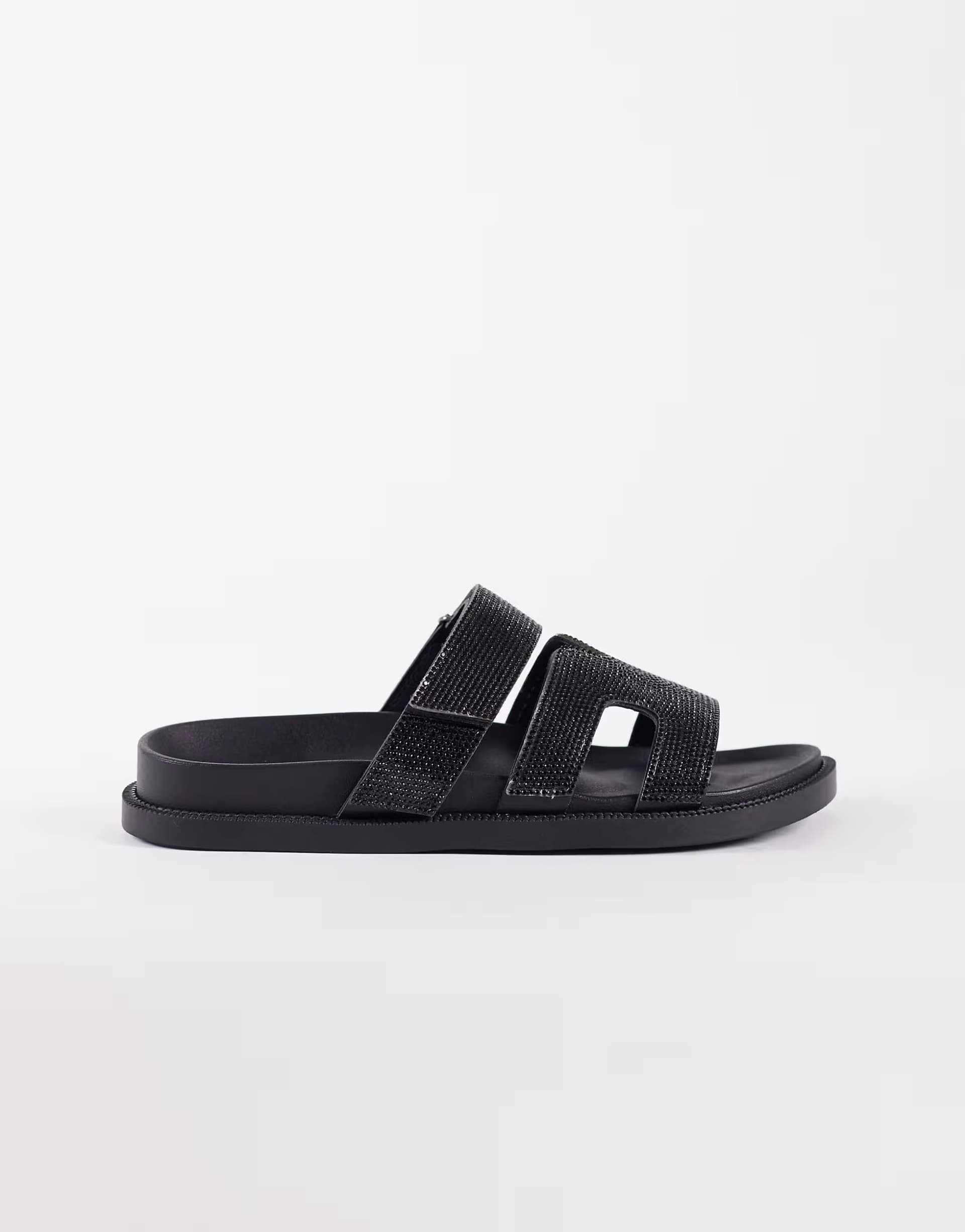 ASOS SEQWL Embellished Kidman sandals with straps in  black