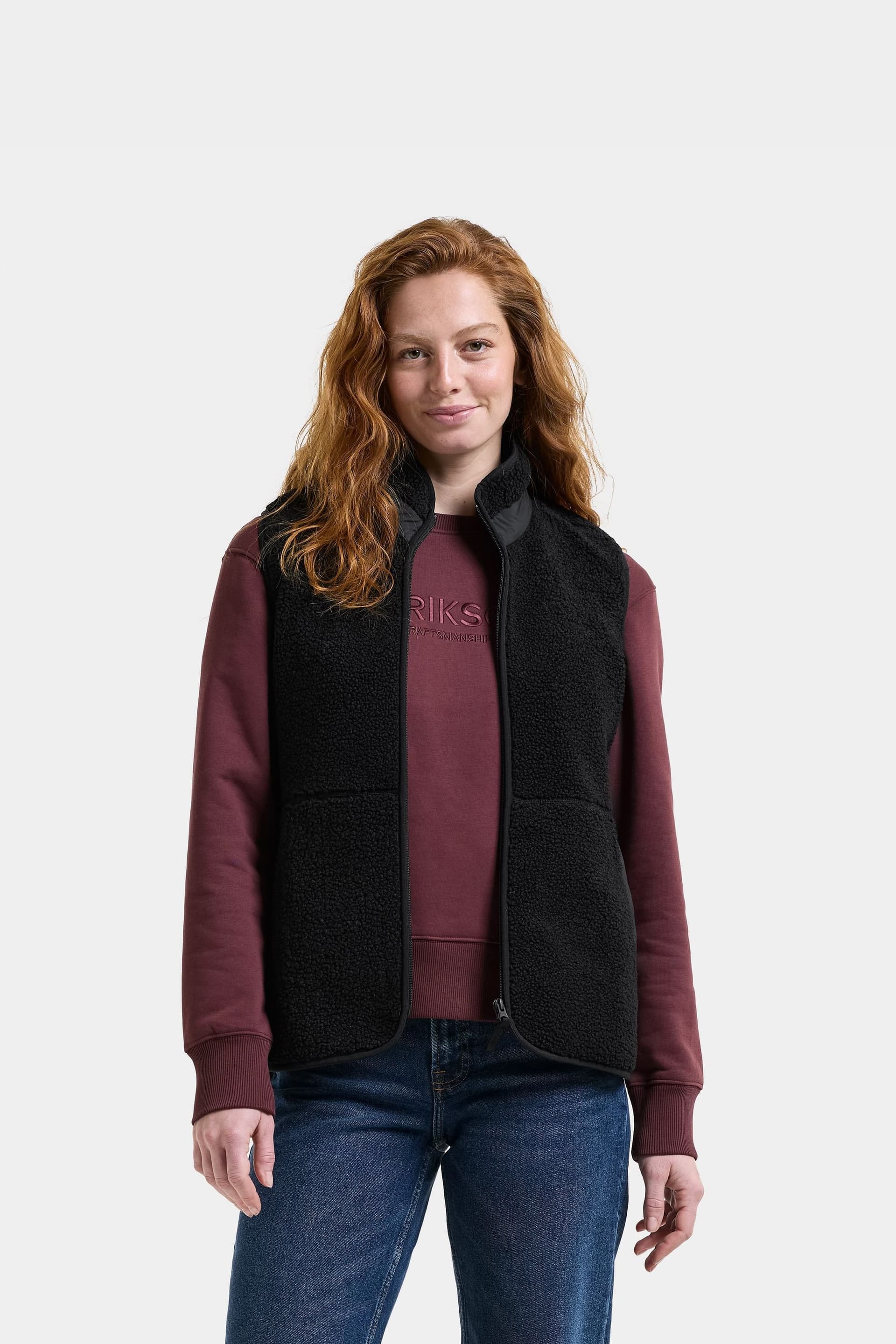 Didriksons Didriksons Women's Siv Teddy Fleece Gilet in Black