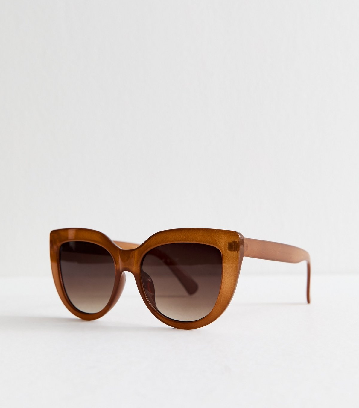 New Look Burnt Orange Chunky Round Cat Eye Sunglasses New Look - 2
