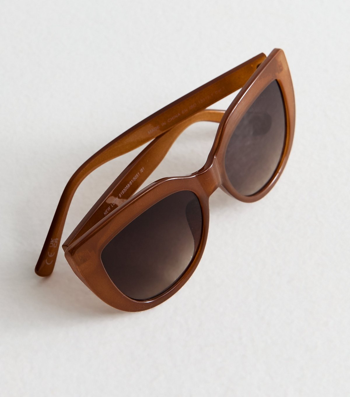 New Look Burnt Orange Chunky Round Cat Eye Sunglasses New Look - 3