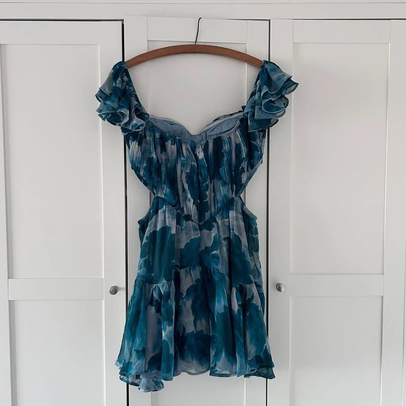 ASOS Design Blue corset cut out mini dress