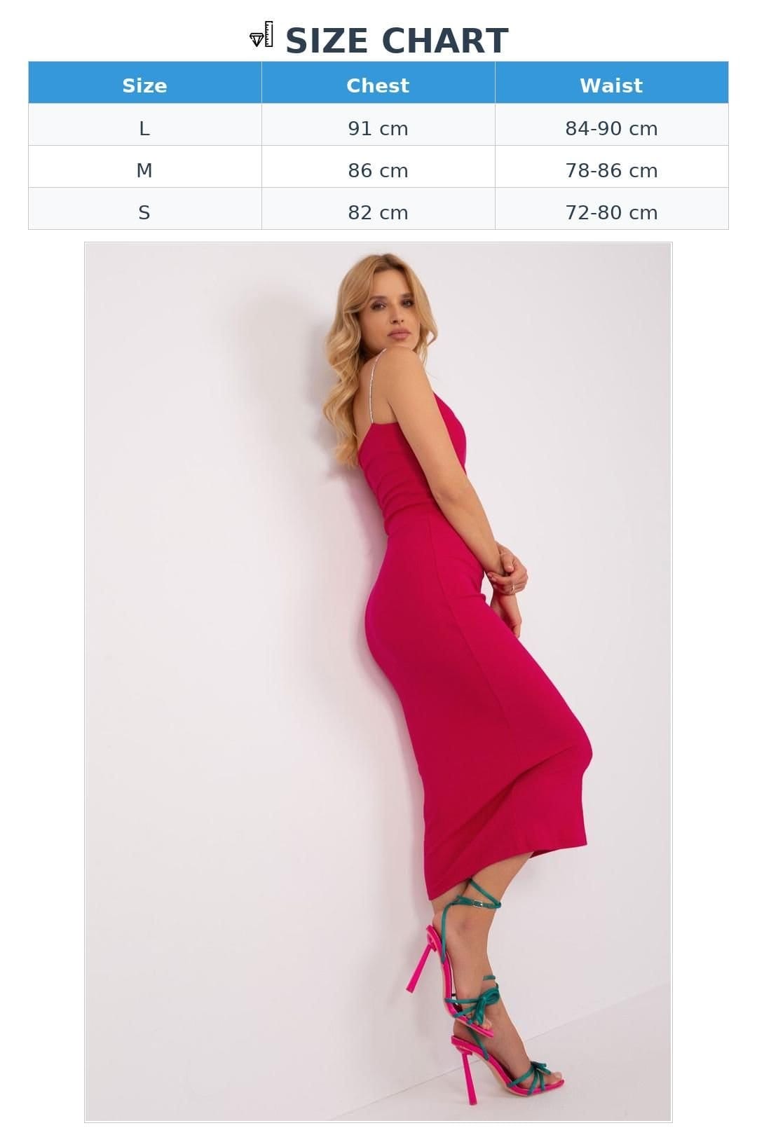 Love Lace Love Lace Women's Ribbed Pencil Cut Dress with Decorative Straps Style 182140 in Pink - 4