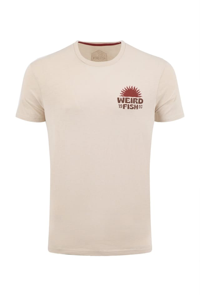 Weird Fish Weird Fish Men's Sun Beam Graphic T-Shirt in Cream - 2