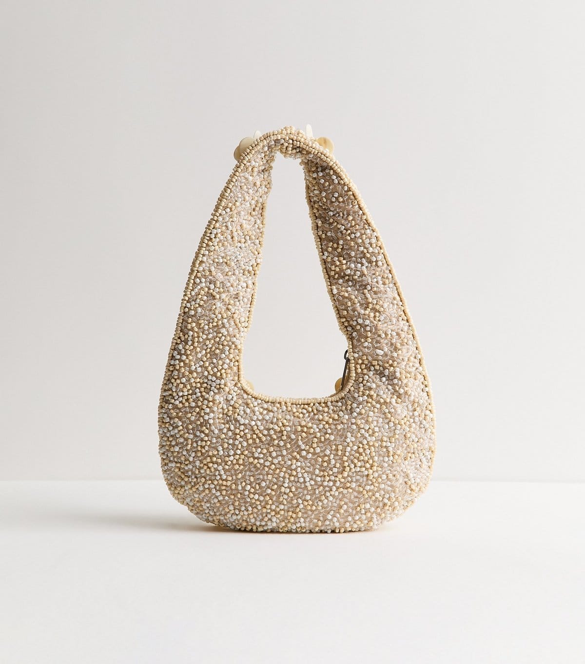 New Look Cream Flower Shell Beaded Grab Bag New Look - 4