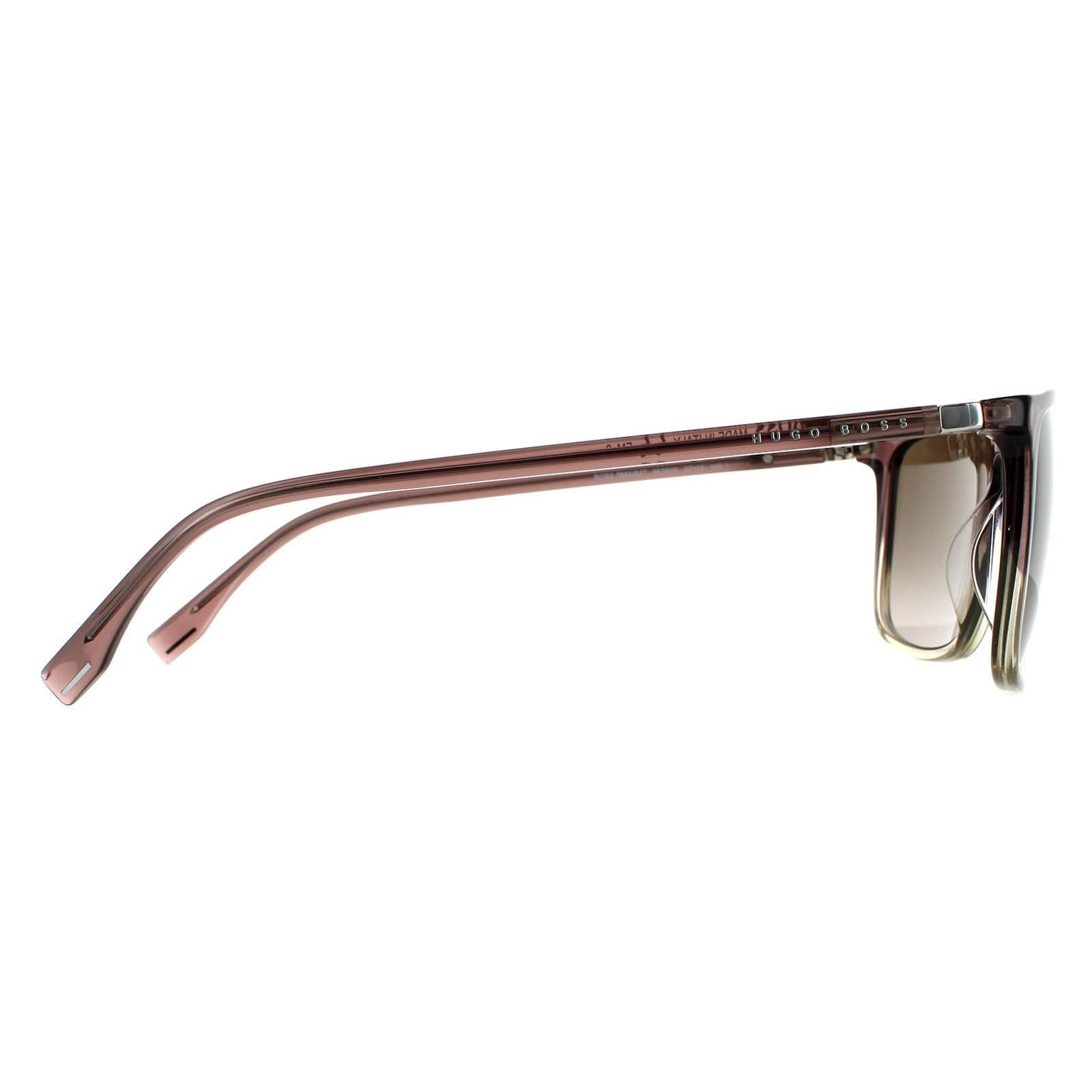 Hugo Boss Hugo Boss Men's Square Brown Grey Brown Gradient Sunglasses - 4