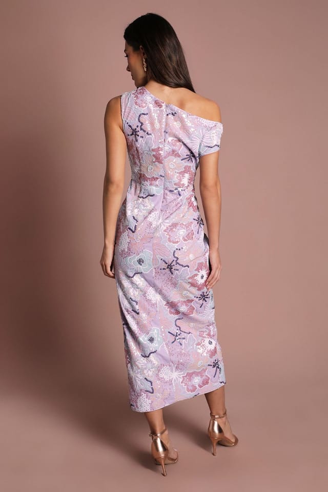 Coast Coast Women's Muse Sequin Embellished Off-The Shoulder Midi Dress in Lilac - 3