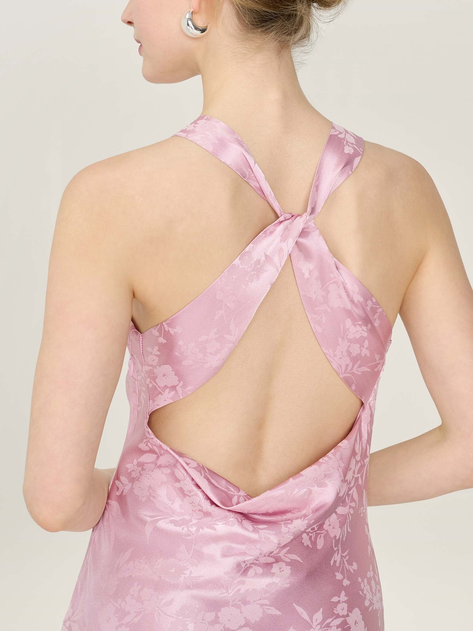 OMNES Jai Jacquard Dress in Bleached Mauve - 4