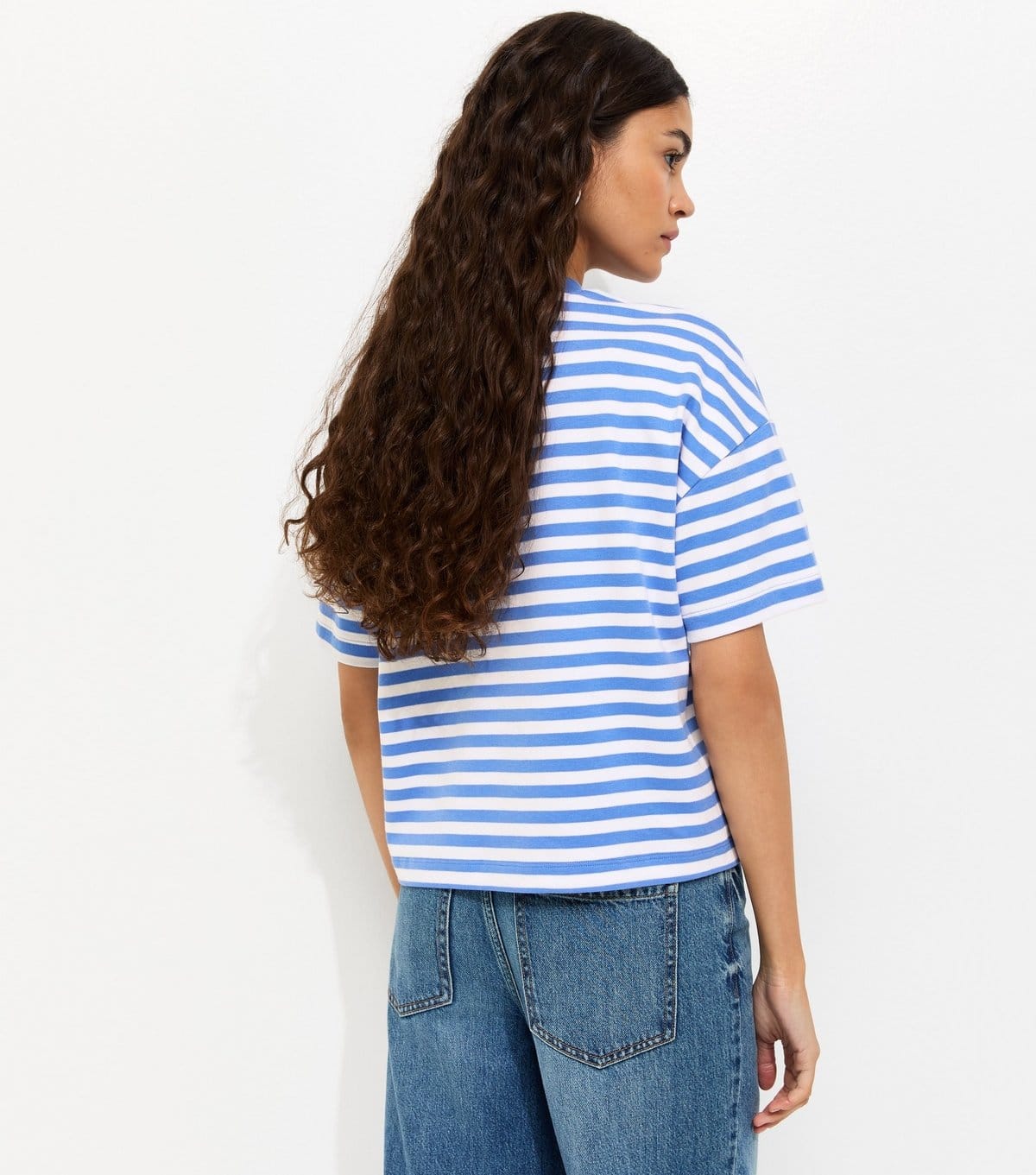 New Look Women's Premium Blue Heavyweight Striped Cotton T-Shirt New Look - 4