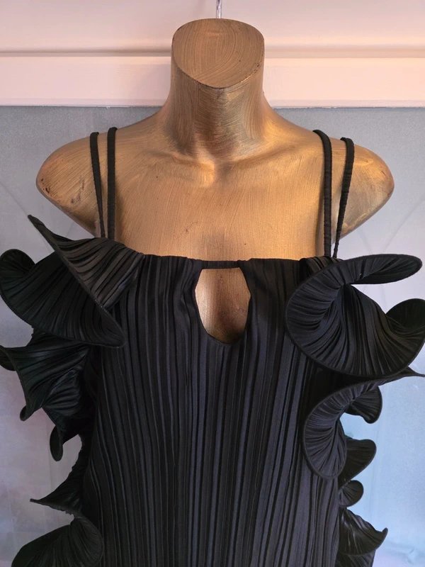 ASOS Asos design double cami strap with curly detail plisse mini dress - 1