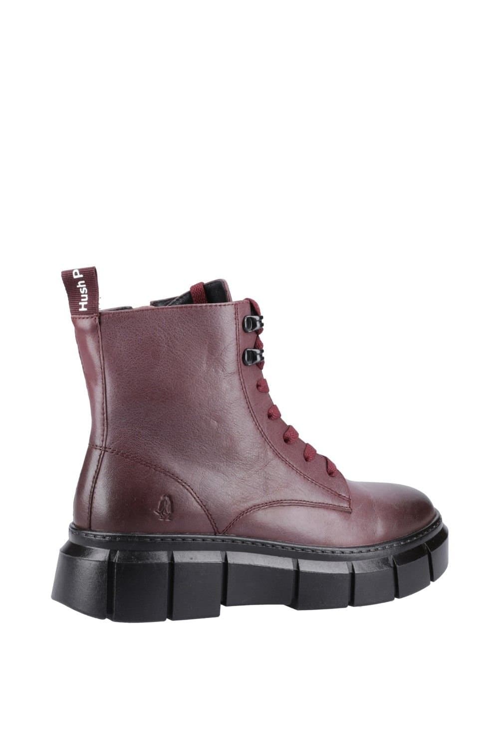 Hush Puppies Hush Puppies Dark Red Leather Ankle Boots - Size 5