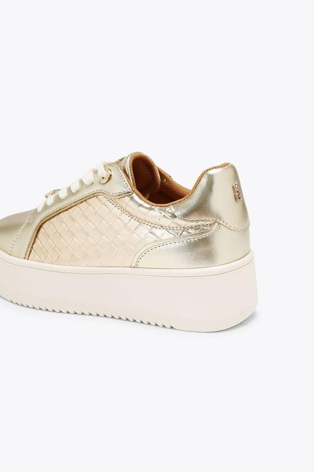 KG Kurt Geiger KG Kurt Geiger Women's 'Lighter Weave' Trainers in Gold - 3