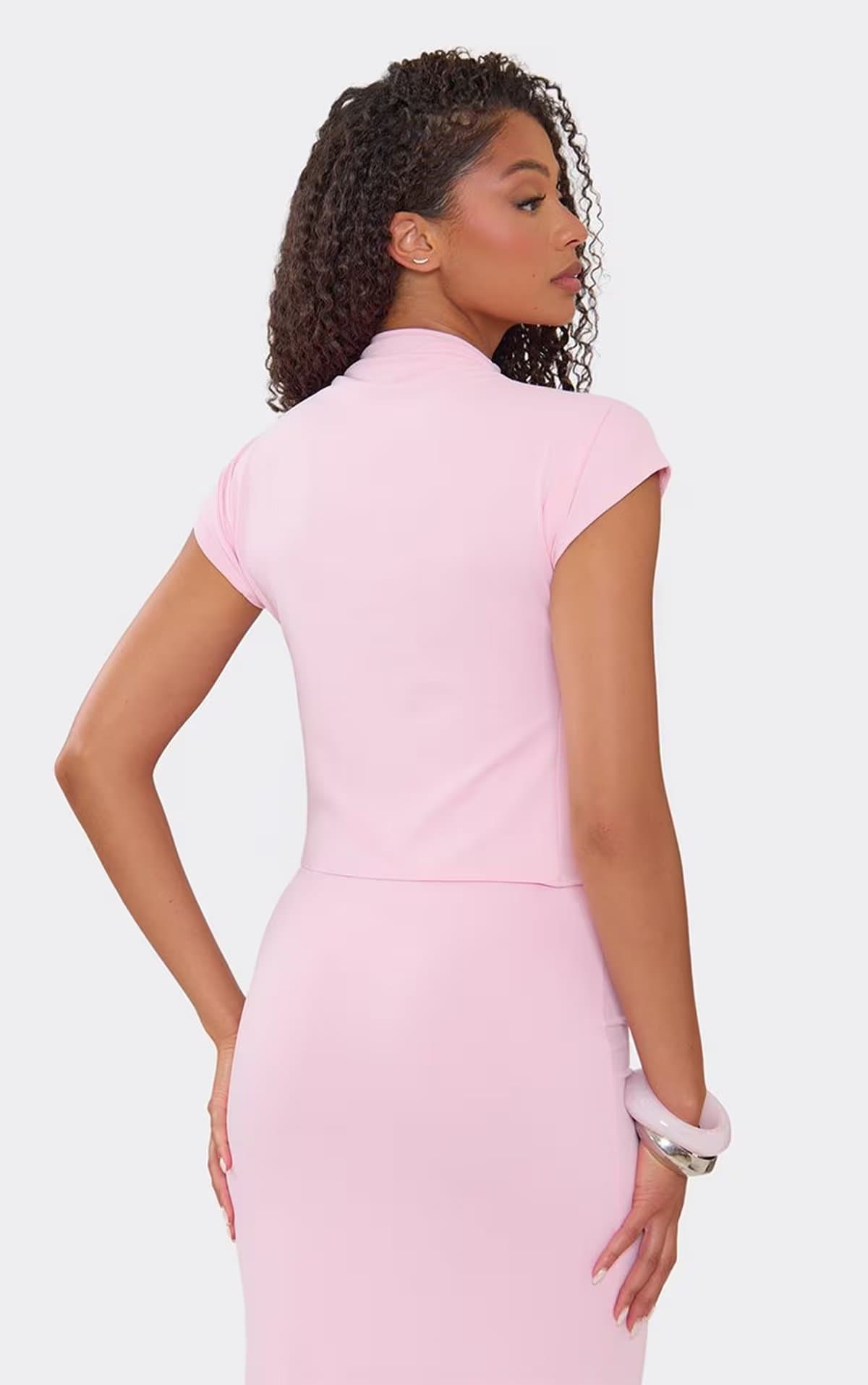 EGO EGO Pink Lightweight Knit Wrap Over Top, Women's Size UK 6