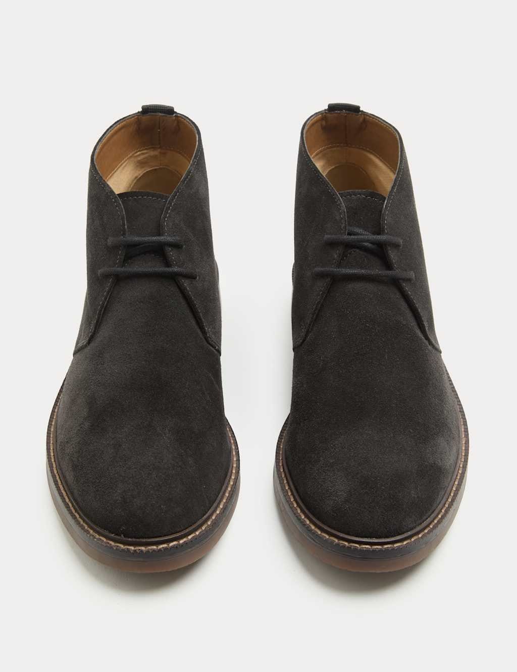 Marks & Spencer M&S Suede Gum Sole Chukka Boots Dark Charcoal - 1