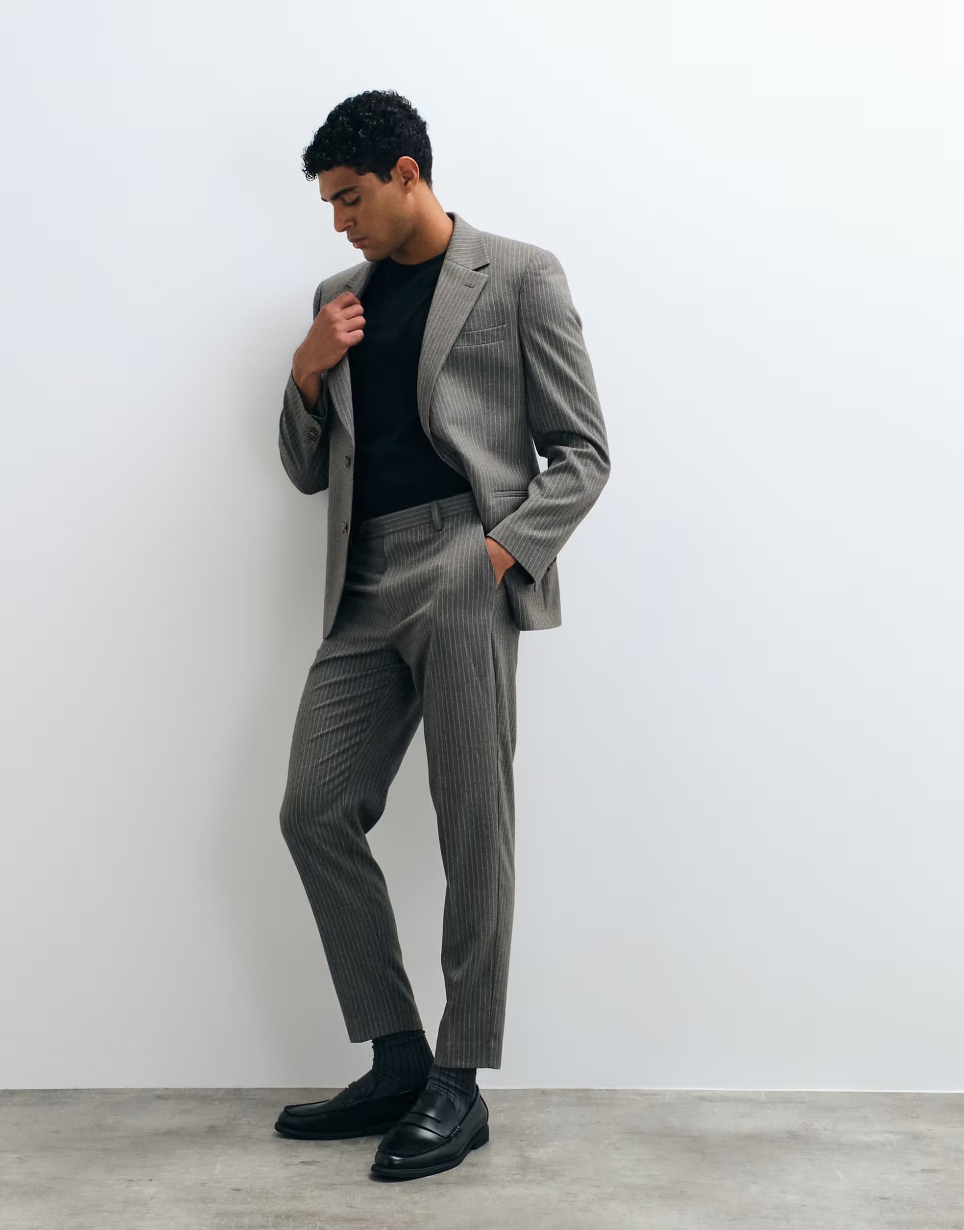 ASOS ASOS DESIGN tapered suit trouser in olive green brushed flannel