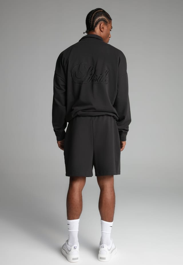 SikSilk SikSilk Men's Washed Black Polo Sweater - 3