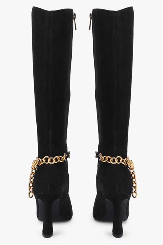 Steve Madden STEVE MADDEN Women's 'Skorcher Black Suede' Suede Boots - 3