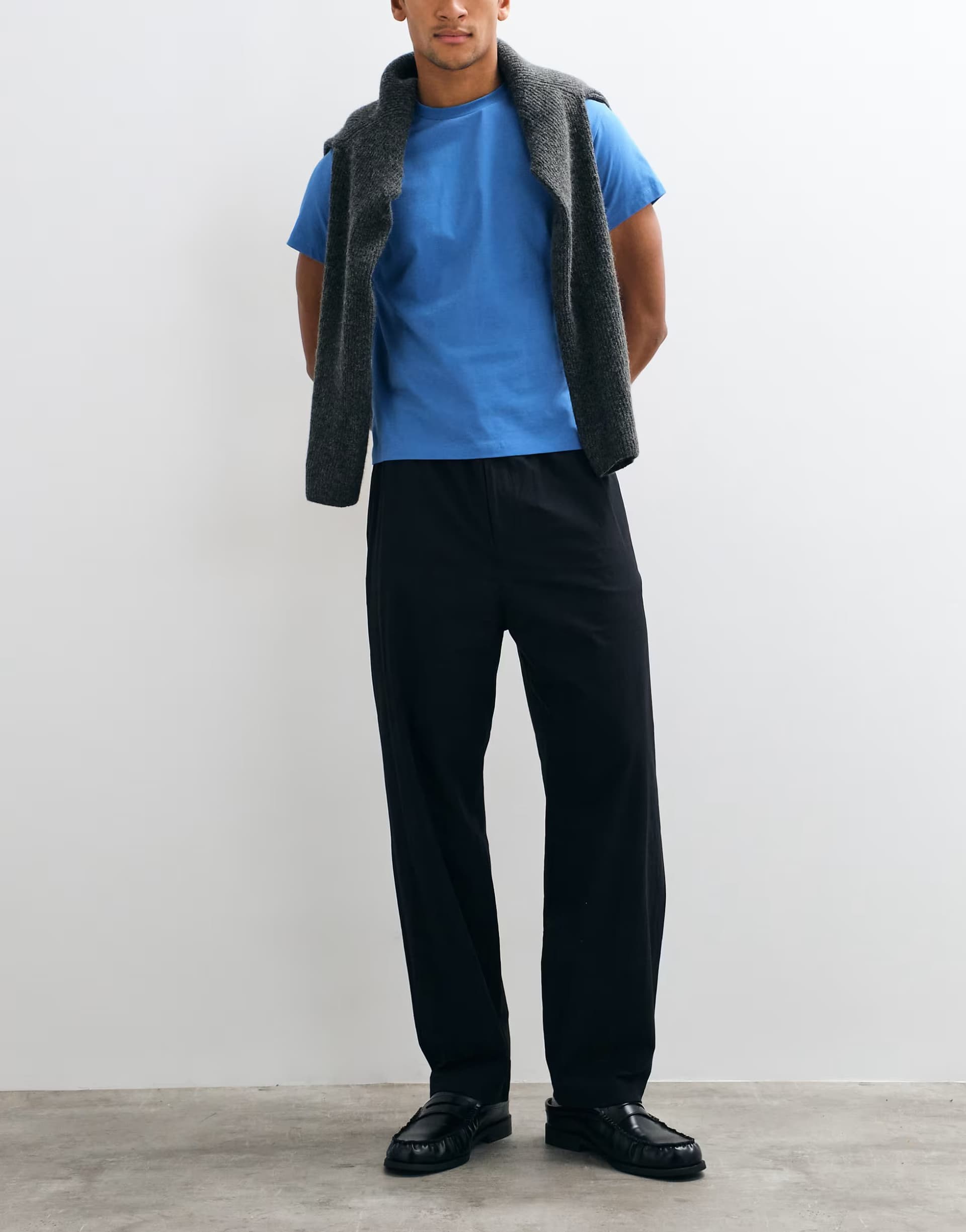 ASOS ARKET casual barrel trousers in black