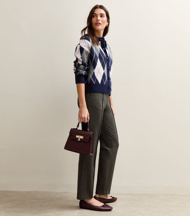 New Look Women's Grey Twill High Waist Straight Leg Trousers New Look - 3