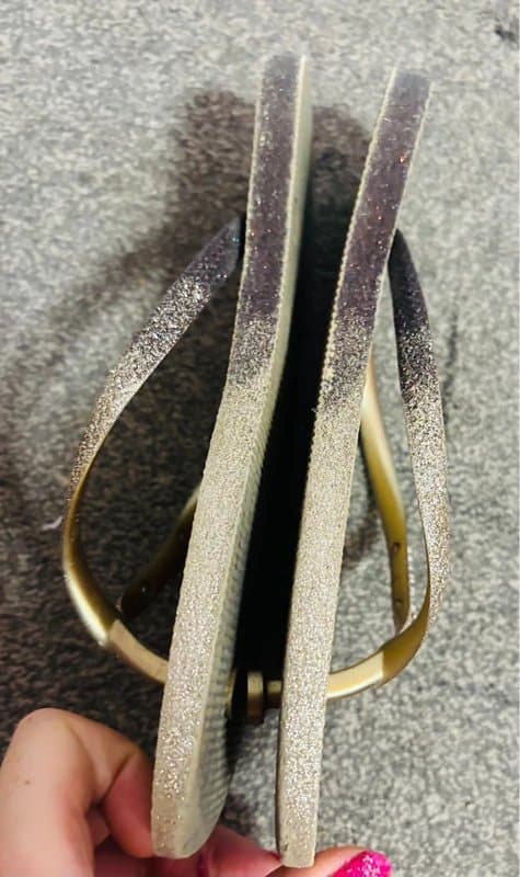 Havaianas Havaianas gold 6/7 glitter sparkle sandals holiday 39/40festival party wedding hen do same day post