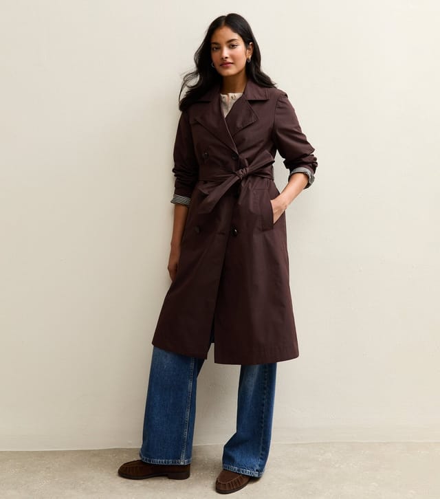 New Look Women's Brown Double Breasted Trench Coat New Look - 3