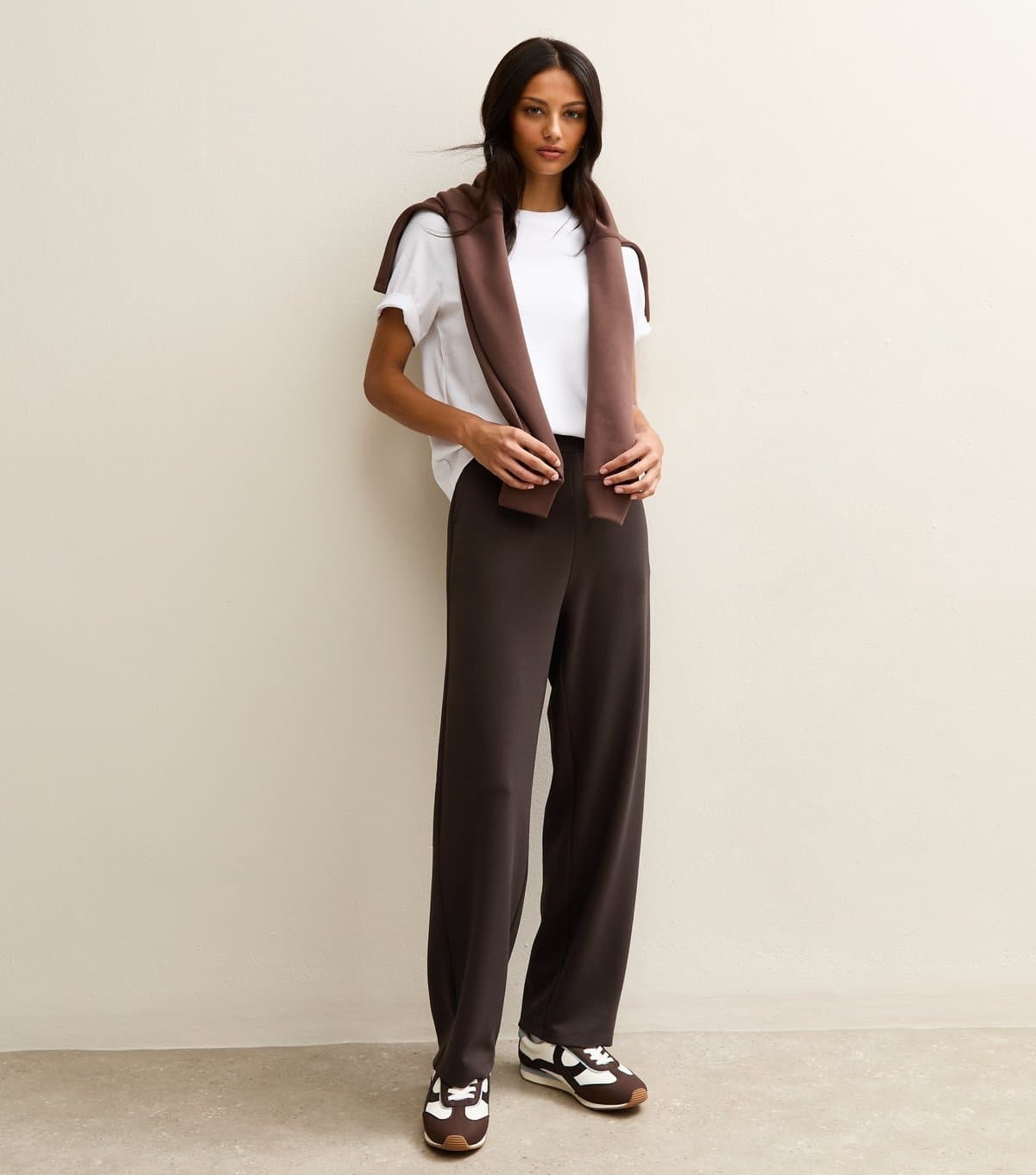 New Look Women's Premium Dark Brown Barrel Leg Joggers New Look