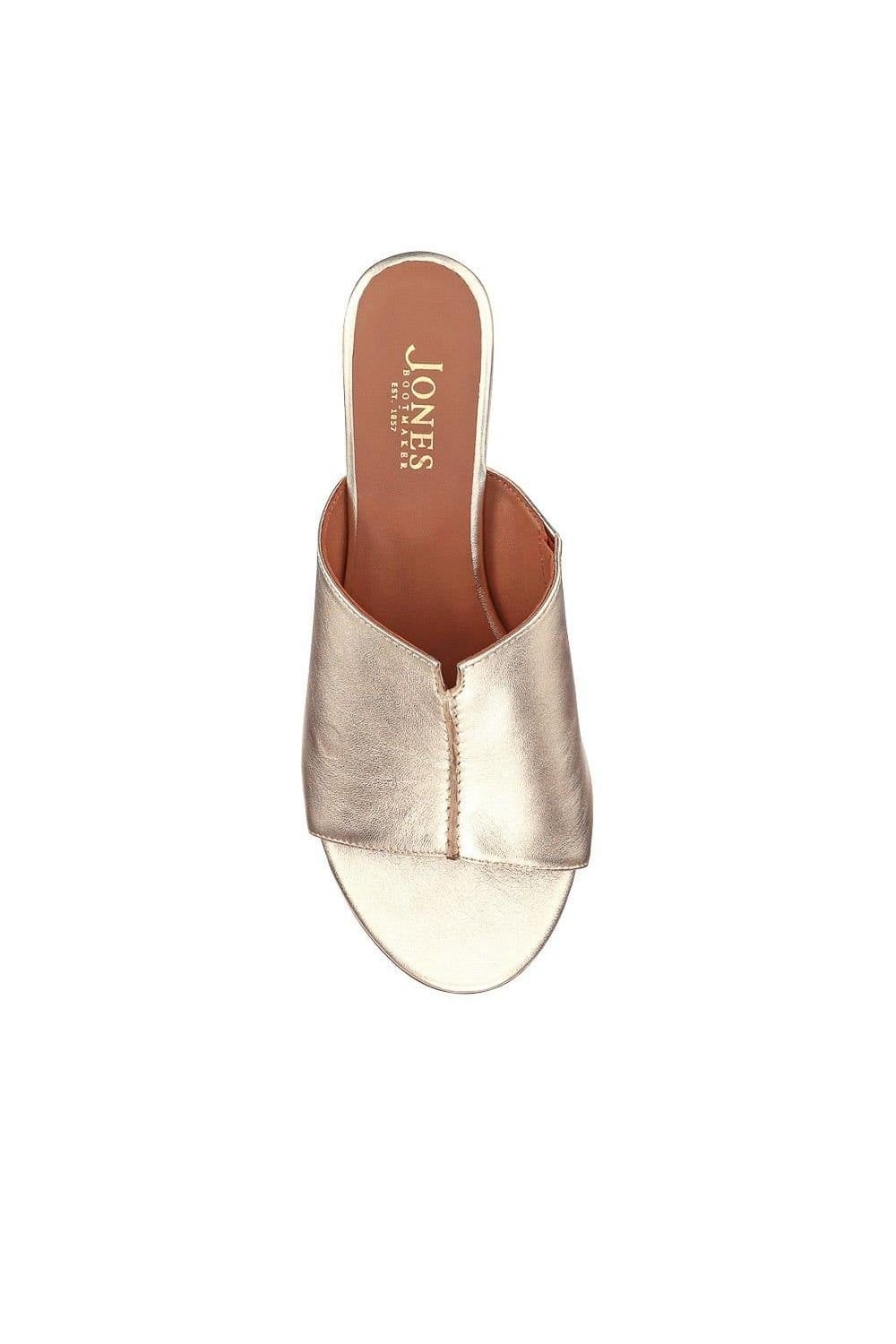 Jones Bootmaker Jones Bootmaker Women's Jocelyn Leather Wedge-Heel Mules in Gold - 4