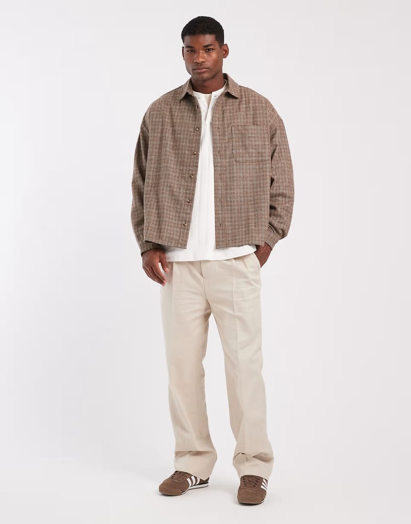 ASOS Allsaints Tallis straight leg trouser in beige - BLACK - 1