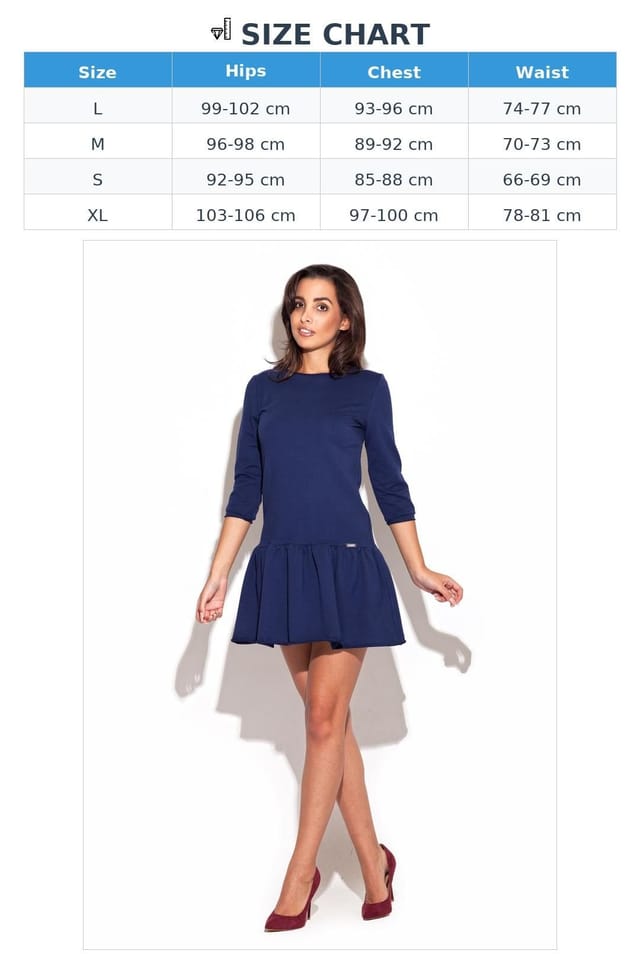 Love Lace Love Lace Women's Charming Cotton Mini Dress with Frill Hem Style 44759 in Blue - 2