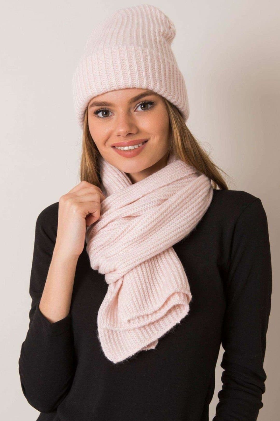 Love Lace Love Lace Women's Winter Hat & Scarf Set for Cold Weather Accessories Proposal in Pink