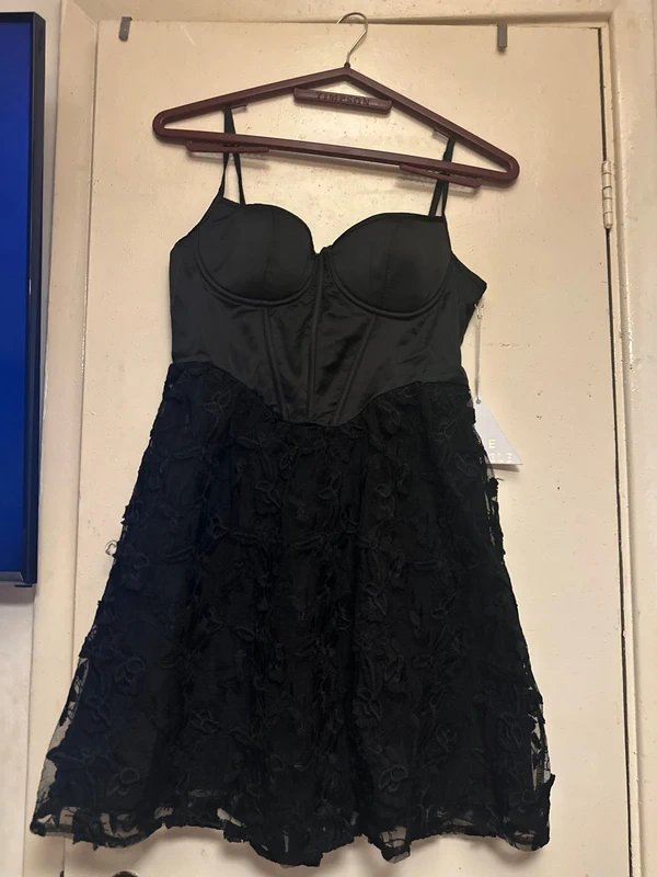 Love Triangle Love Triangle corset body mini dress in black lace UK 10 - 1