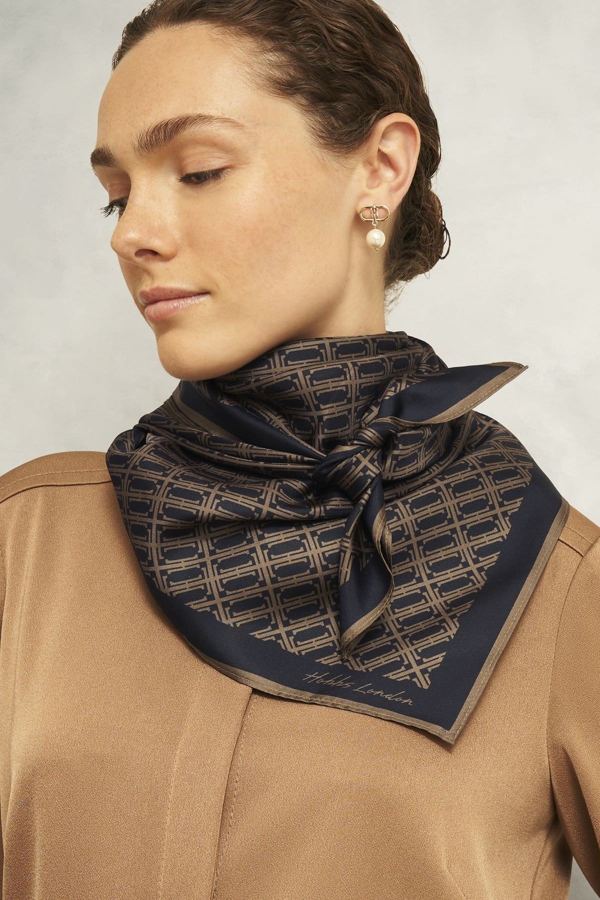 Hobbs London Hobbs London Women's Bria Silk Scarf in Dark Navy - 1