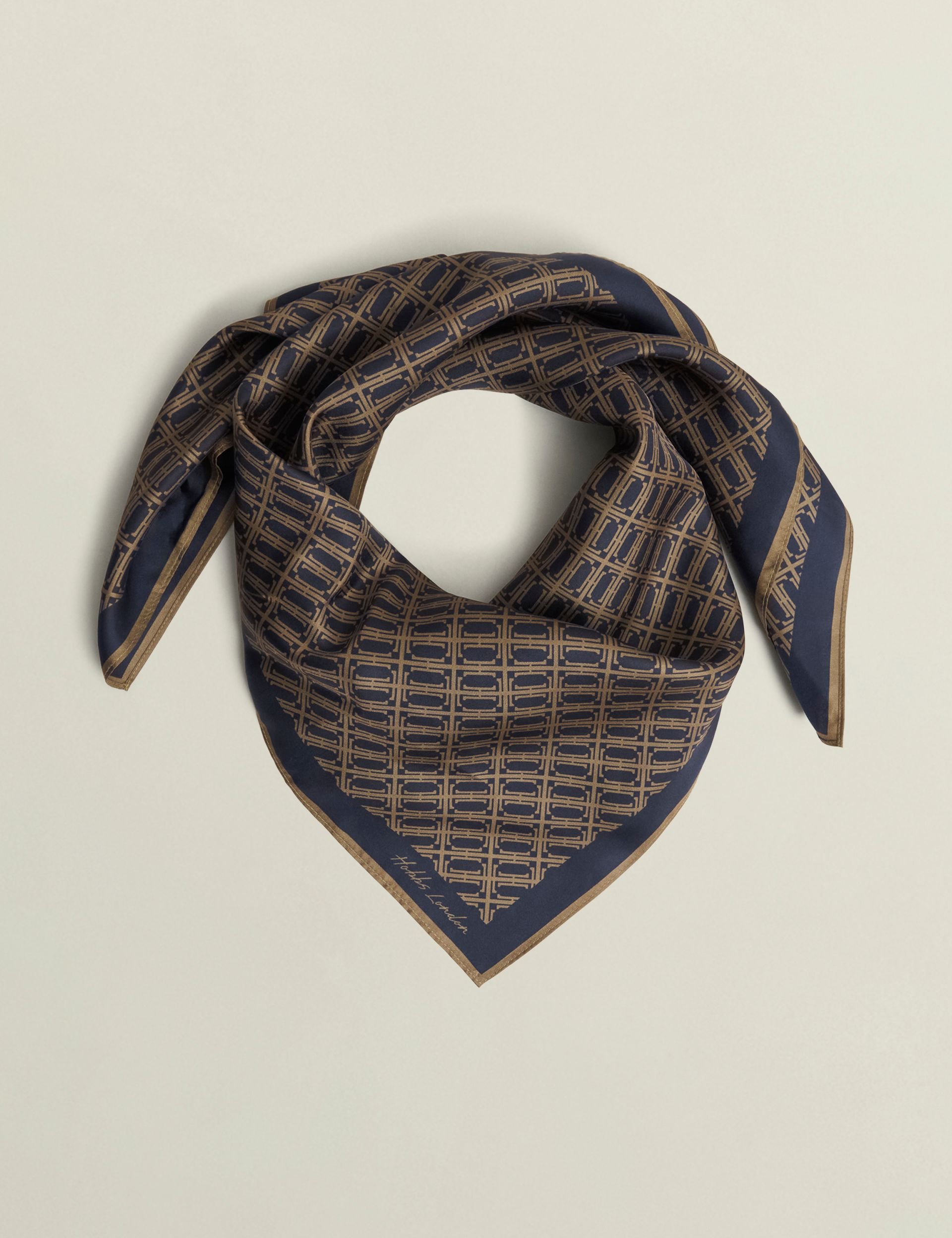 Hobbs London Hobbs London Women's Bria Silk Scarf in Dark Navy - 2