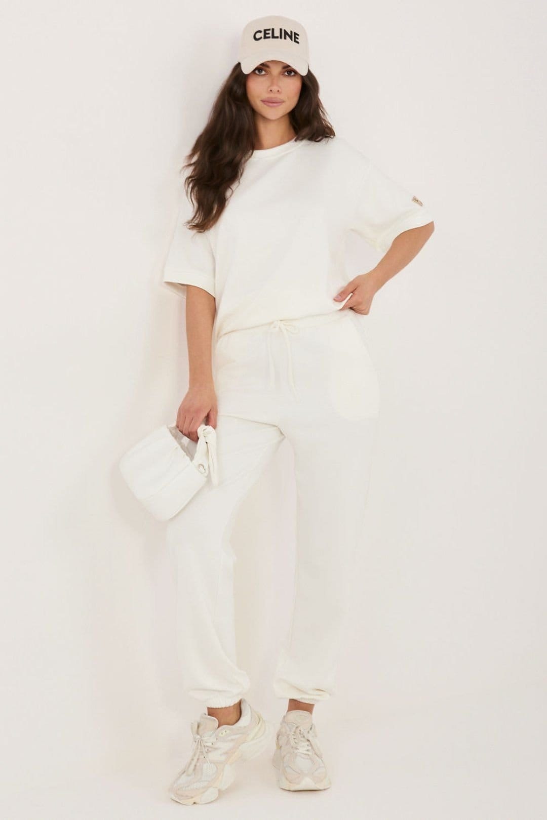 Love Lace Cream Viscose Elastane Sweatshirt & Jogger Set