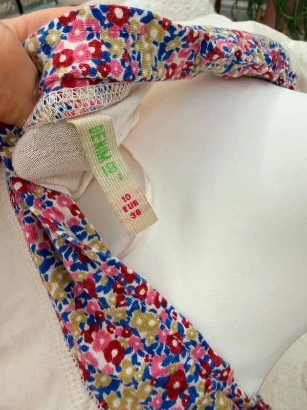 Denim Co Y2K vintage babydoll style floral trim top size small cottagecore 10 y2k