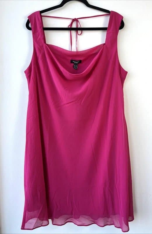 New Look New look curves - chiffon short dress - size 24 - pink