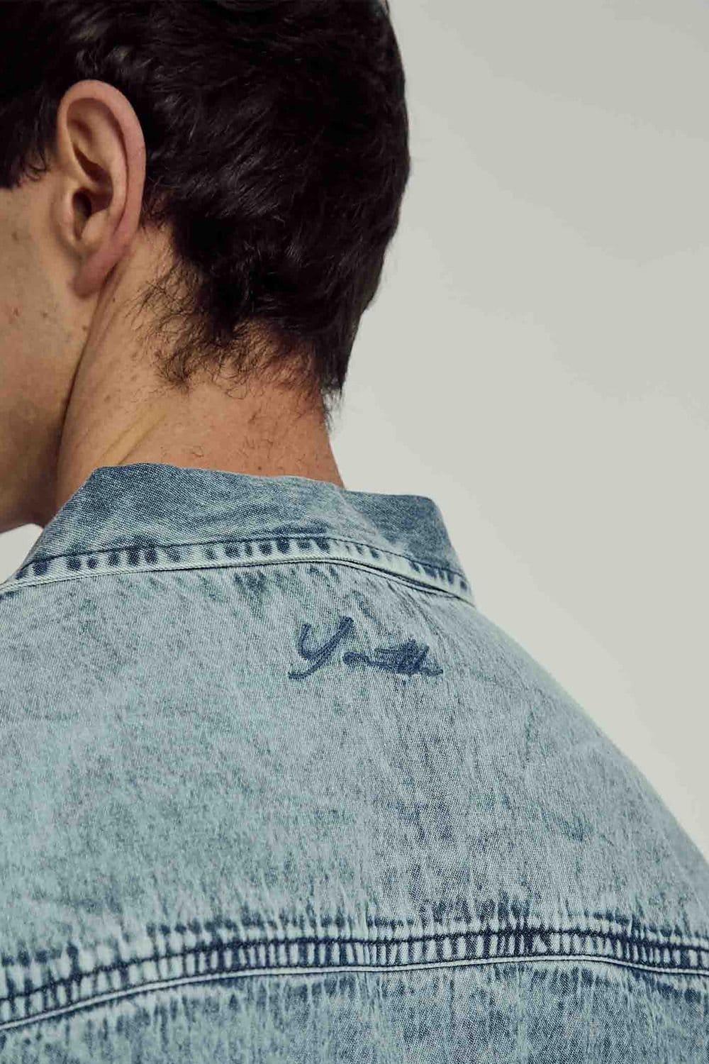 Native Youth Native Youth Men's Cotton Short Sleeve Washed Denim Boxy Shirt in Blue - 4