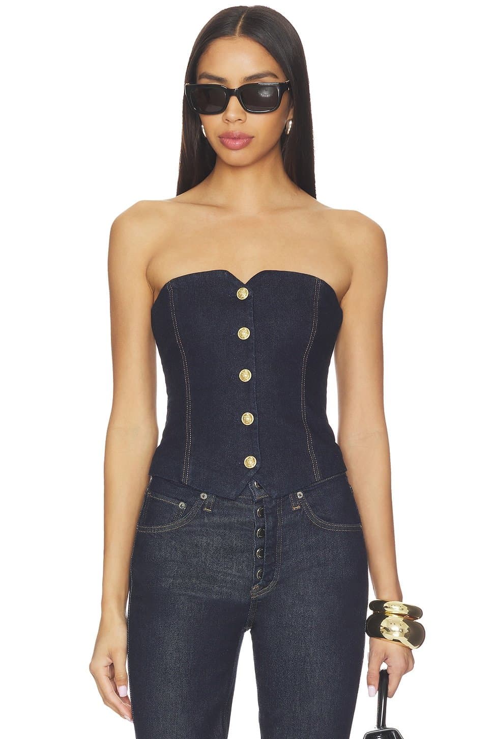 revolve Kelcey Denim Strapless Vest Top