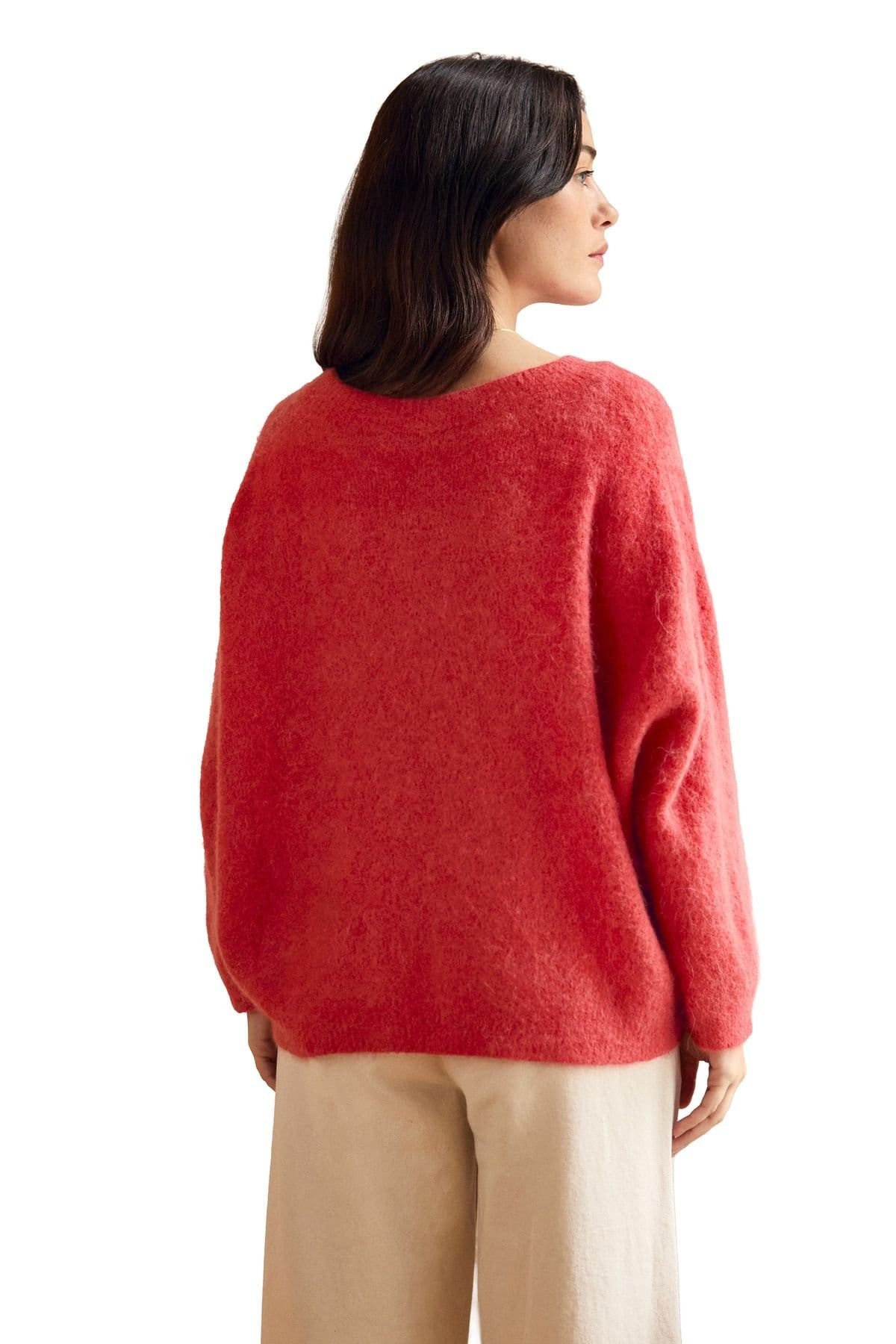 Celtic & Co Celtic & Co Women's Crew Neck Alpaca Sweater in Coral - 4