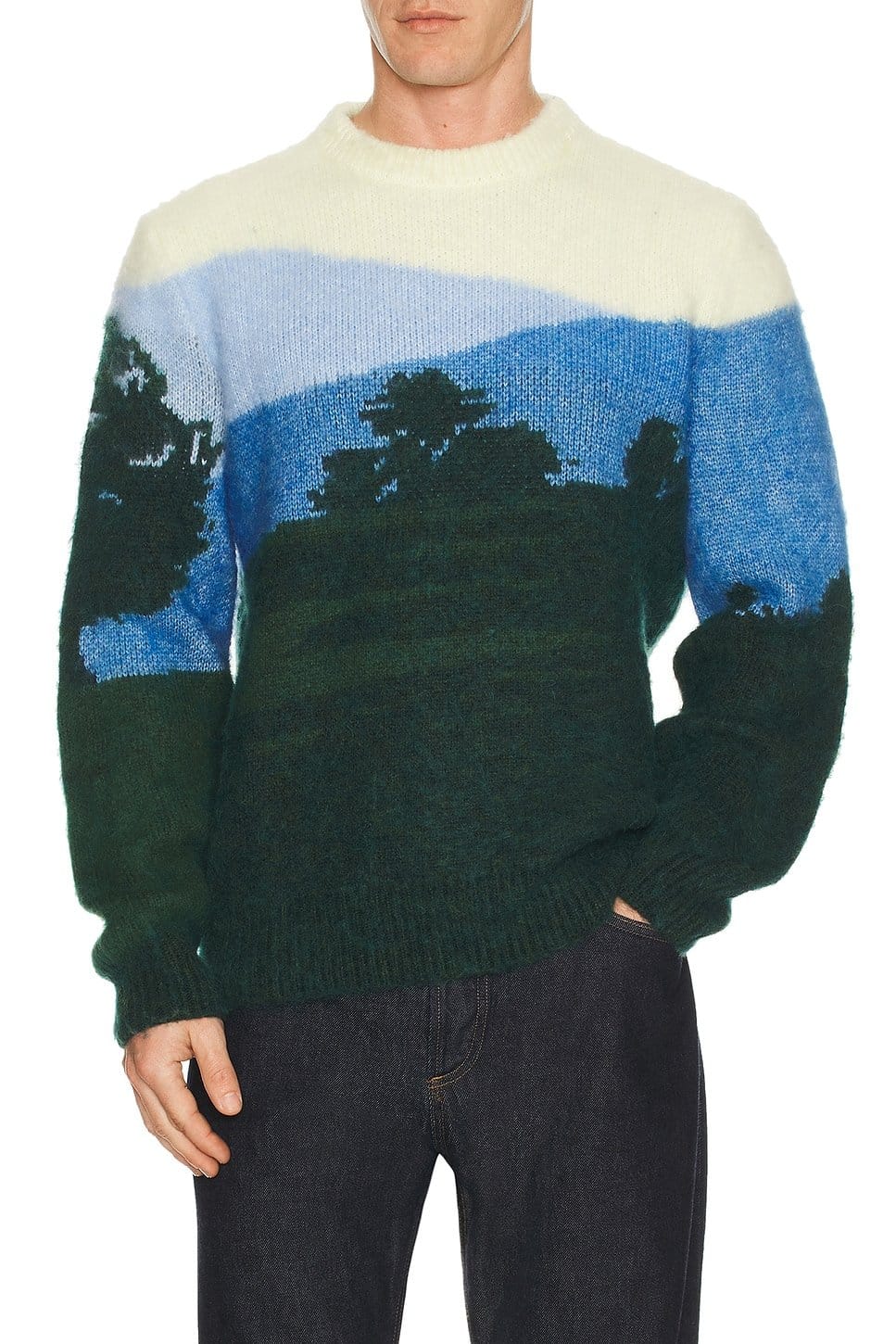 revolve Mountain Graphic Wool Crew Neck Sweater - 1