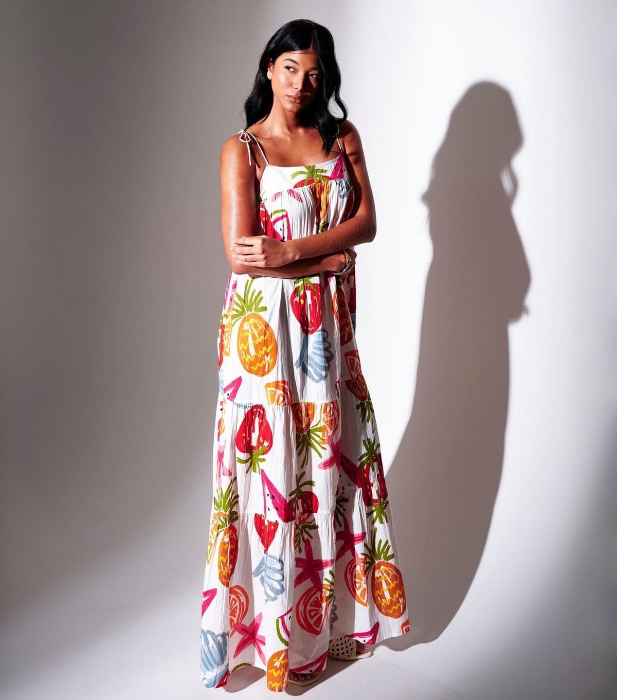 South Beach Women's Multicoloured Fruit Print Strappy Maxi Dress South Beach New Look - 4