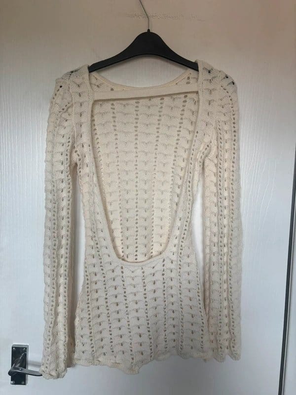 Asos Cream Crochet Backless Playsuits