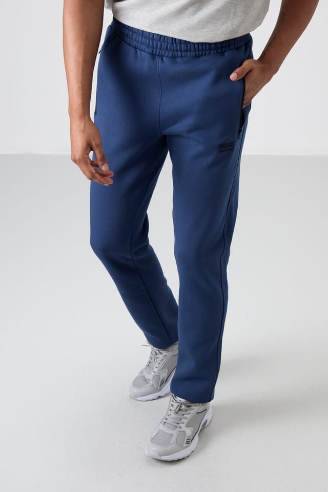 Tommy Life Tommy Life Men's Regular Fit Fleece Sweatpants in Blue - 2